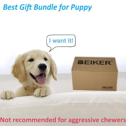 Beiker Dog Teething Chew Toys - 15 Pack Small Medium Breed Puppy Toy, Variety Dogs Rope Chew Toys Bundle for Boredom, Pet Interactive Squeaky Treat Dispensing Ball for Puppies