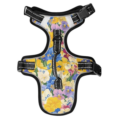Beauty Spring Colorful Flower Reflective Dog Walking Gear for Doggie Night Walking Cute Vest for Dogs Large with Handle Chaleco para perro Medium