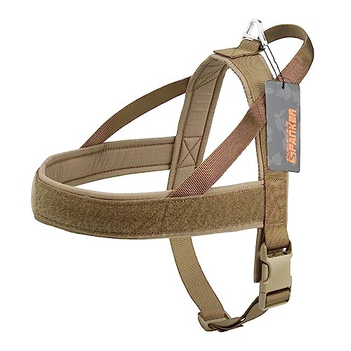 EXCELLENT ELITE SPANKER No Pull Dog Harness Padded Military Patrol Vest Adjustable Nylon Small Service Walking Dog Harness with Handle for Training Running(COB-L) - color: COB, size: L-(Chest 31.5-43")
