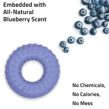 Playology Dog Toys | Dual Layer Ring Durable Dog Toy for Tough Chewers | Jumbo Blueberry Scented Chew Toy for Large Dogs - size: Jumbo, style: Blueberry