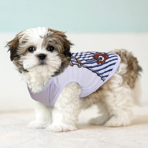 Dog Clothes Medium Sized Dog: Stretchy Puppy Shirts with Cute Patterns, Mesh Pet T-Shirts, Girl & Boy Poodle Dachshund Clothes (L, 4 Pack) - color: Pink Set 2, size: Large