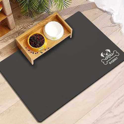 12"×20" Dark Grey Absorbent Dog Mat for Food and Water Bowl- Quick Dry Durable Feeding Mat for Dog and Cat Easy Cleaning Pet Supplies for Messy Pets - color: Dark Gray-GT, size: 12"×20"