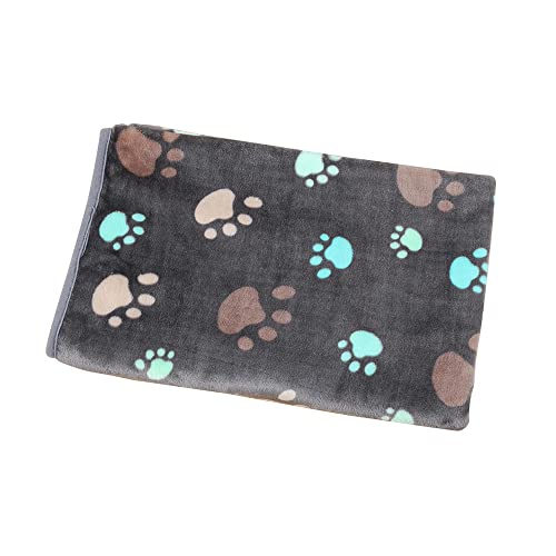 DOOVID Pet Blanket Fluffy Fleece Pet Mat Doggy Flannel Blanket Dog Cat Cute Paw Print Pet Blankets Grey Paw Medium(30''*20'') - color: Grey Paw, size: Medium(30''*20'')