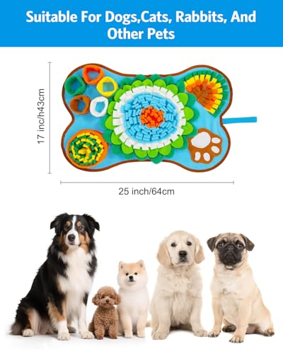 AMIR Snuffle Mat for Dogs, Sniff Mat Slow Feeding, Dog Snuffle Mat Encourages Natural Foraging Skills, Slow Eating, Help Stress Relief and Training