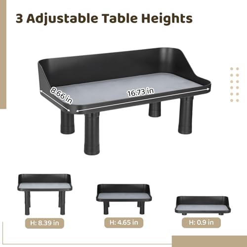Elevated Dog Food Bowl Stand, 0.9-8.39 in Adjustable Raised Feeding Station, Splash Proof Pet Feeder with Non-Slip Silicone Pad, Neck Protection Eating Table for Large Medium Puppy Dogs Cats