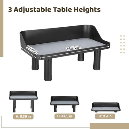 Elevated Dog Food Bowl Stand, 0.9-8.39 in Adjustable Raised Feeding Station, Splash Proof Pet Feeder with Non-Slip Silicone Pad, Neck Protection Eating Table for Large Medium Puppy Dogs Cats