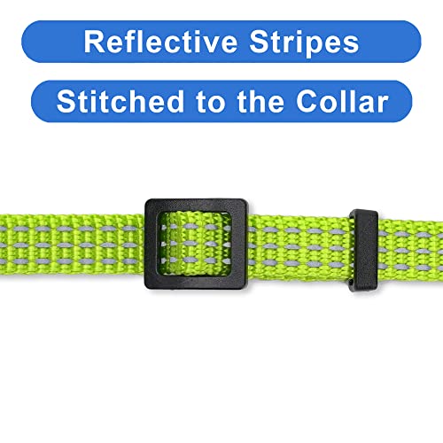 Pawtitas Reflective Green Cat Collar with Safety Buckle and Removable Bell for Kitten and Cats - color: Reflective Green