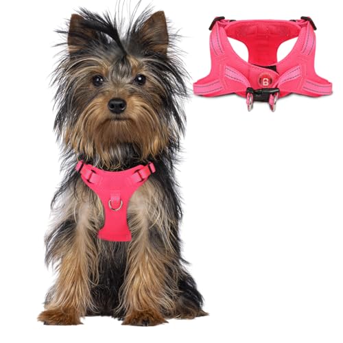 Dog Harness Step in Dog Vest Harness, Reflective Adjustable Puppy No Pull Harness Breathable Soft for Small and Medium Dogs Cats, Pink, XXS - color: Pink, size: XX-Small