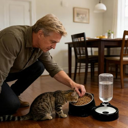 Genérico Set of and Canine Drinker | Pet Feeding Station Anti-Splash Food – for Cats | for Daily Use Outdoor Indoor Travel Pets Storage Water