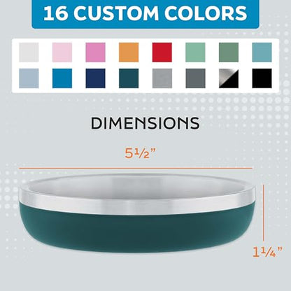 Master Pet Supply Stainless Steel Cat Bowls - 9 oz Heavy Duty - Emerald Sea, Double Wall Extra-Thick Insulated, Non-Slip Pet Water Bowl for Cats & Pets, Anti Rust Metal, Dishwasher Safe - color: Emerald Sea