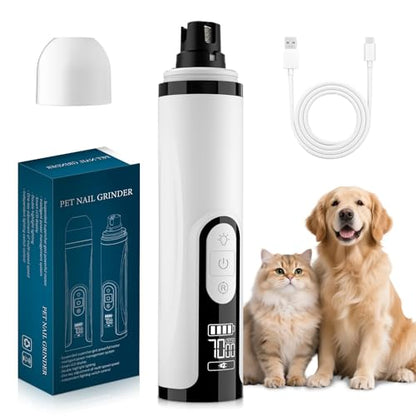 2026 New Dog Nail Grinder Quiet - Painless Pet Nail Grinder for Dogs - 3 Modes Dog Nail Trimmer with Guard & 2 LED Lights -Silent Nail Groom for Small/Medium/Large Dogs and Cats Electric Pet Claw Care