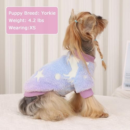 Dog Sweaters for Small Dogs Male Female Night Glow Doggy Clothes Girl Boy, Warm Pullover Dog Sweatshirt, Winter Pet Coat Jacket Cat Costume, Small Doggie Sweater Puppy Outfit, Pink, XS - color: Night Glow Pink, size: X-Small (Chest 13in )