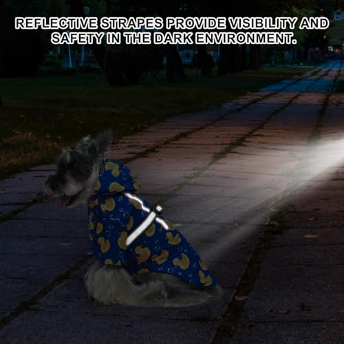 BEAUTYZOO Dog Raincoat Hooded with Harness Built-in, Slicker Poncho, Waterproof Dog Rain Coat for Winter Rainy Snowy Days, Yellow Duck, XS - color: Duck Blue, size: XS(Back 10.5", Chest 16.9", Neck 12")