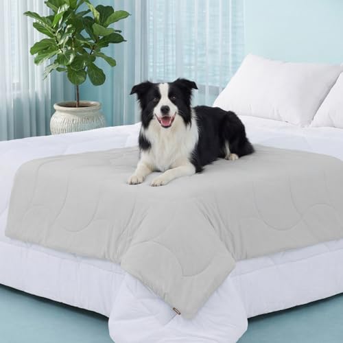 ZOMISIA Premium Cooling Blanket for Large Dogs - Q-MAX>0.5 Breathable Washable Dog Cooling Mat, Travel Soft Pet Summer Essentials, Grey, 50"x60" - color: Grey, size: XL(50x60")