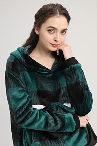 LINYUCHEN Cat Pouch Hoodie Large Pet Pouch Sweatshirt Puppy Kitten Holder Carrier Pullover Tops for Women - color: Green, size: Medium