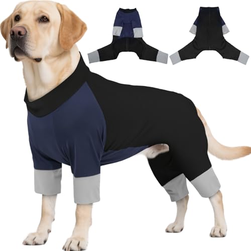 Cooling Clothes for Dogs with SPF 50 Dog Rash Guard Shirt, 50+ UV Protection, Breathable, Ideal for Swimming and Outdoor Play, Snug Fit Dog Summer Clothes UV for Large Breeds Blueblack XL - color: BlueBlack, size: XL