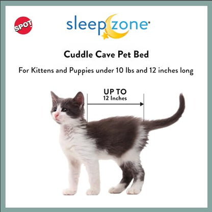 SPOT Sleep Zone Cuddle Cave Pet Bed | Soft, Plush Interior for Cats and Small Dog Breeds | Attractive and Durable Faux Suede Exterior | Machine Washable | Pet Safe - style: Brown