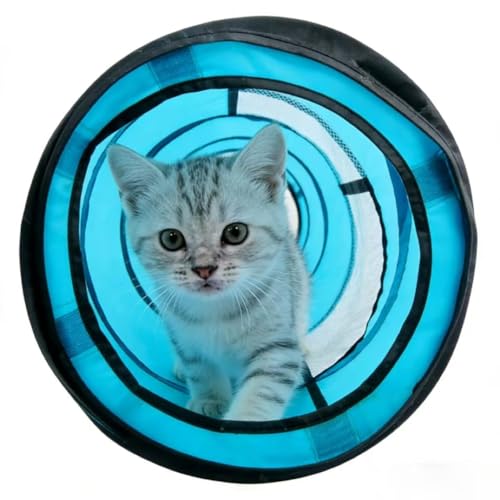 PAWISE Cat Tunnel for Indoor Cats, Collapsible Interactive Cat Toy Tube with Peek Hole, Foldable Pet Play Tent for Kittens Rabbits Small Animals, 10.5x34.5 Inches