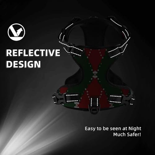 Rhombic Large Dog Harness Soft Padded Adjustable Dog Vest, Reflective Harness with Easy Control Handle - size: Small