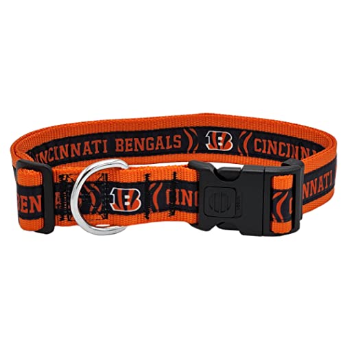 NFL Cincinnati Bengals X-Large Football Team Collar for Dogs & Cats - Shiny & Colorful Licensed by The NFL - color: Cincinnati Bengals, size: Extra Large