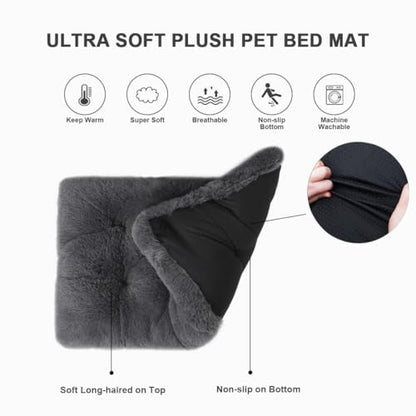 Vonabem Large Dog Bed XL, Washable Dogs Crate Pad 42 Inch, Plush Soft Pet Mats for Sleeping, Anti Slip Kennel Pads 41 * 27 inch Dark Grey - color: Dark Grey, size: 41.0"L x 27.0"W x 2.0"Th