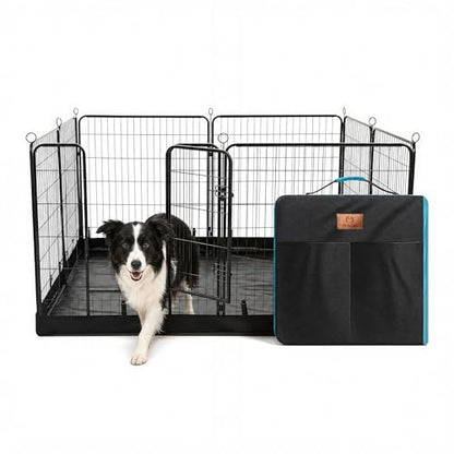 PJYuCien Dog Playpen Plus Storage Bag, 31.3" H 8 Panels Puppy Pen with Square Bottom, Heavy Duty Dog Fence for Puppies/Small Dogs - style: 8-Panels 31.3"W