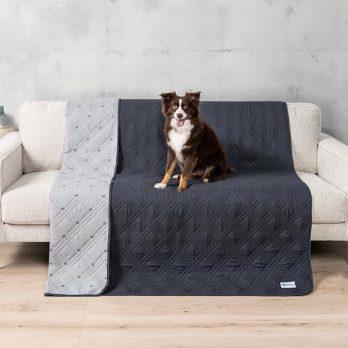 PetAmi Reversible Furniture Cover, Sofa Protector for Pet, Cat Bed, Washable Waterproof Blanket, Dog Cover for Couch Seat, 68x82 Gray - color: Grey, size: 68 x 82 Inches