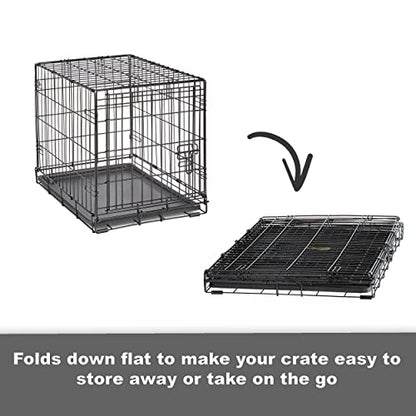 Midwest Homes for Pets 48-Inch New World Crate for Extra-Large Breeds, 90-110 lbs, Double Door Folding Dog Crate, Leak-Proof Tray & Secure Latches, Portable, Durable & Easy to Assemble - size: 48.0"L x 30.0"W x 33.0"H