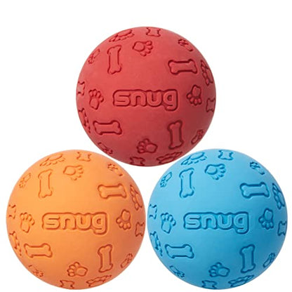 Snug Rubber Dog Balls for Small and Medium Dogs - Tennis Ball Size - Virtually Indestructible (3 Pack - Classic) - color: Classic