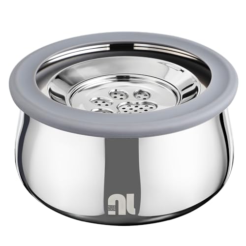 3L/0.8 Gallon No Spill Water Bowl for Dogs, Double-Wall Stainless Steel Slow Water Dog Bowls, Splash-Proof Vacuum Float, Dishwasher Safe for Large Medium Dogs (3L/101 floz)