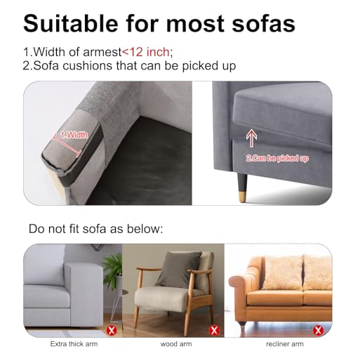 Cat Scratch Sofa Protector,Cat Scratching Couch Protector with 19.7''L*23.6''W Natural Sisal Cat Scratcher Mat for Protecting Couch Sofa Chair (Dark Grey/Right Hand) - color: Dark Grey