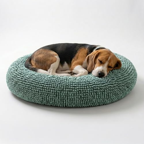 Muddy Mat®Cloud K-9 Bed for Dogs & Cats, Soft & Relaxing Donut Dog Bed, Chenille Material, Removable Cover, Washable & Dryer Safe–Seafoam Green Medium(35'x35') - color: Seafoam Green, size: Medium (35''X35'')