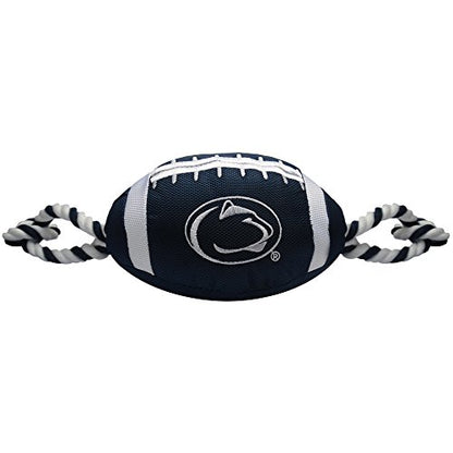 NCAA Penn State Nittany Lions Football Dog Toy, Tough Quality Nylon Materials, Strong Pull Ropes, Inner Squeaker, Collegiate Team Color - color: Penn State Nittany Lions