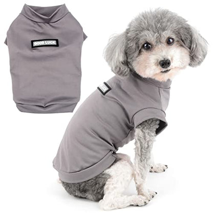 Zunea Small Dogs Shirts Quick Dry Summer T-Shirts Cooling Puppy Clothes Soft Sleeveless Vest Tank Top Breathable Stretchy Pet Girls Boys Chihuahua Apparel Sun Protection for Hot Weather Darkgray S - color: darkgray, size: S