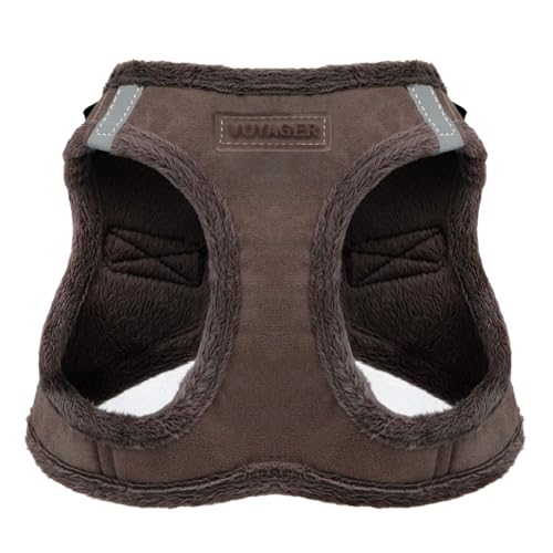 Best Pet Supplies - All Weather Plush, Reflective, No Pull Harness for Small, Medium Dogs, Cats - Secure with Hook & Loop Fastener, Buckle, Double D-Rings - Chocolate Suede, XS - color: Chocolate Suede, size: XS