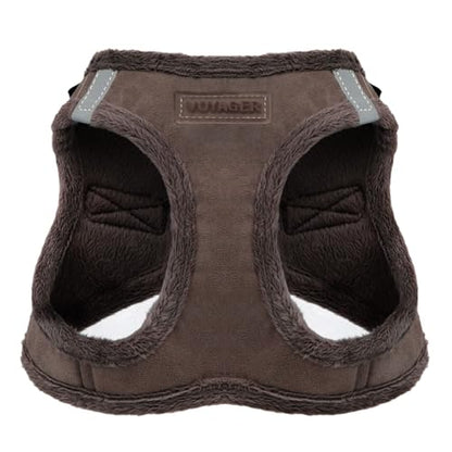 Best Pet Supplies - All Weather Plush, Reflective, No Pull Harness for Small, Medium Dogs, Cats - Secure with Hook & Loop Fastener, Buckle, Double D-Rings - Chocolate Suede, S - color: Chocolate Suede, size: S