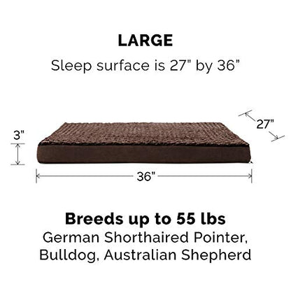 Furhaven Replacement Dog Bed Cover Ultra Plush Faux Fur & Suede Mattress, Machine Washable - Chocolate, Large - color: Chocolate, size: Large (Pack of 1)