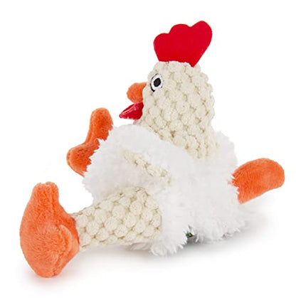 goDog Checkers Just For Me Fat Rooster Squeaky Plush Dog Toy, Chew Guard Technology - White, Mini - color: Checkers - Fat Rooster (White), size: Mini
