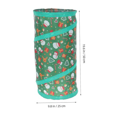 Christmas Theme Collapsible Cat Tunnel Cube with Bell Ball Foldable Breathable Cat Playhouse Hideaway for Interactive Exploration and Active Indoor Pets
