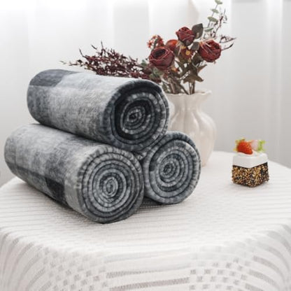 ZYFZCYBL Fleece Throw Blankets for Couch Bulk Lightweight Warm Soft Cozy Blanket 6 Pack Bulk Fleece Blanket Solid for Bed Couch Office Gifts Outdoor 50 x 60 inch Grey Plaid - color: Plaid (Grey)