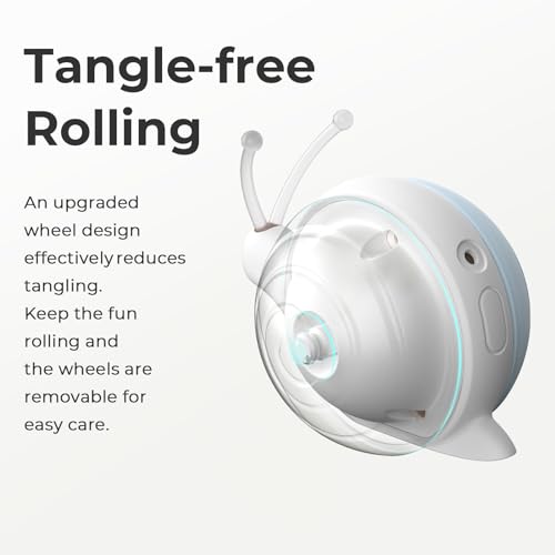 Cheerble Interactive Cat Toy for Indoor Cats, Wicked Snail Kitten Toys, Automatic Cat Toys with LED Lights, Rechargeable Moving Toys for Cats, Smart Stimulating Electric Pet Toy(Blue) - color: Blue
