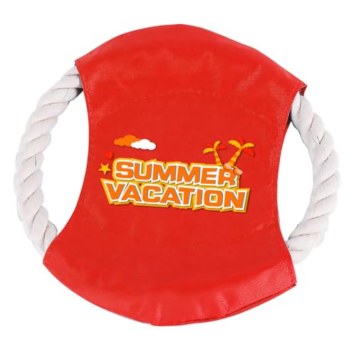 Cotton Rope Flying Disc - Durable & Safe Dog Chew Toy, Non-Toxic Interactive Frisbee for Beach, Park, Backyard Play, Ideal for Medium/Large Dogs - color: Red, size: Summer vacation