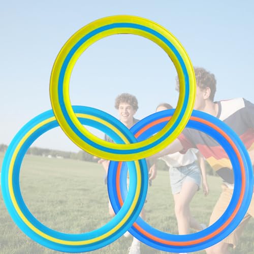 11-inch Flying Ring, 3-Piece Set. A Sports Game for Beach, Backyard, Park, and pet Interaction. Suitable for Soft Flying Discs, The Best Outdoor Throwing Toy. - color: Blue, light blue, rose red