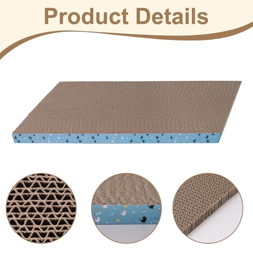 Cat Scratcher Pads, Cat Scratching Cardboard for Indoor Cats 14″Lx10.6″Wx0.6″H Dual-Side Corrugated Cats Scratching Post Reusable Supplies (2PCS) - size: 2PCS