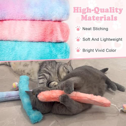 Cat Kicker Toy Large 3pcs, Catnip Toys for Cats, for Indoor Cats, Interactive Kitten Toys with Bell 14.6in/37cm - style: Bell 3pcs