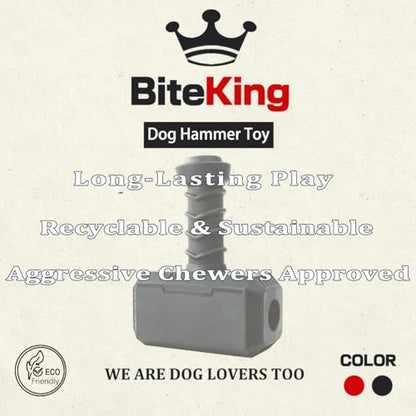 Natural Rubber Dog Toys for Large Aggressive Chewers - Lifetime Replacement - Indestructible Fetch Treat Toy for Large Dogs - Durable Hammer Dog Chew Toy for Super Chewer, Black - color: Hammer Toy - Black