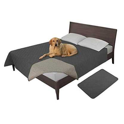 Easy-Going 100% Waterproof Dog Bed Cover, Non-Slip Pet Blanket for Furniture, Washable Couch Cover, Repleasement Sofa Cover (52X82 in,Dark Gray) - color: Dark Gray, size: 52x82 in