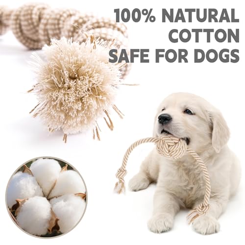 Dog Rope Toy for Small Dog 5pcs, Natural Chew Toys for Puppy, Medium & Small Dogs, Tug of War Rope for Puppies Clean & Relieve Teething - size: 5pcs
