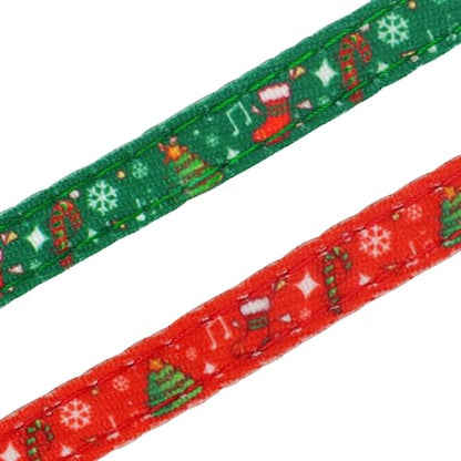 Christmas Cat Collar, Cotton 2 Pack Cat Collar with Bells, Breakaway Collars for Girl Boy Kittens, Christmas - color: Christmas