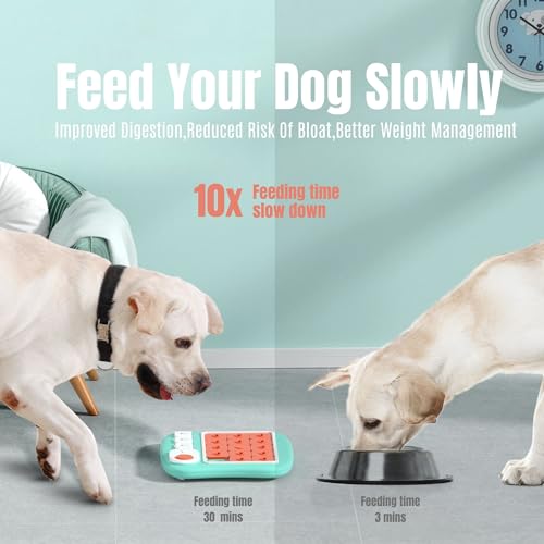 Dog Puzzles for Smart Dogs,Level 3 Interactive Dog Treat Puzzle for Iq Training, Dog Puzzle Toy for Large Medium Small Dogs with Squeaky Dog Button Design - color: Red Puzzle
